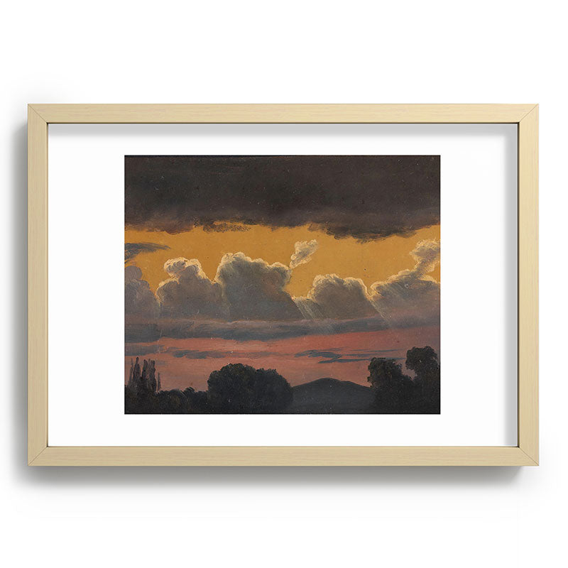 "Cloud Study over Landscape" by Knud Baade, 1838 Framed Art Print