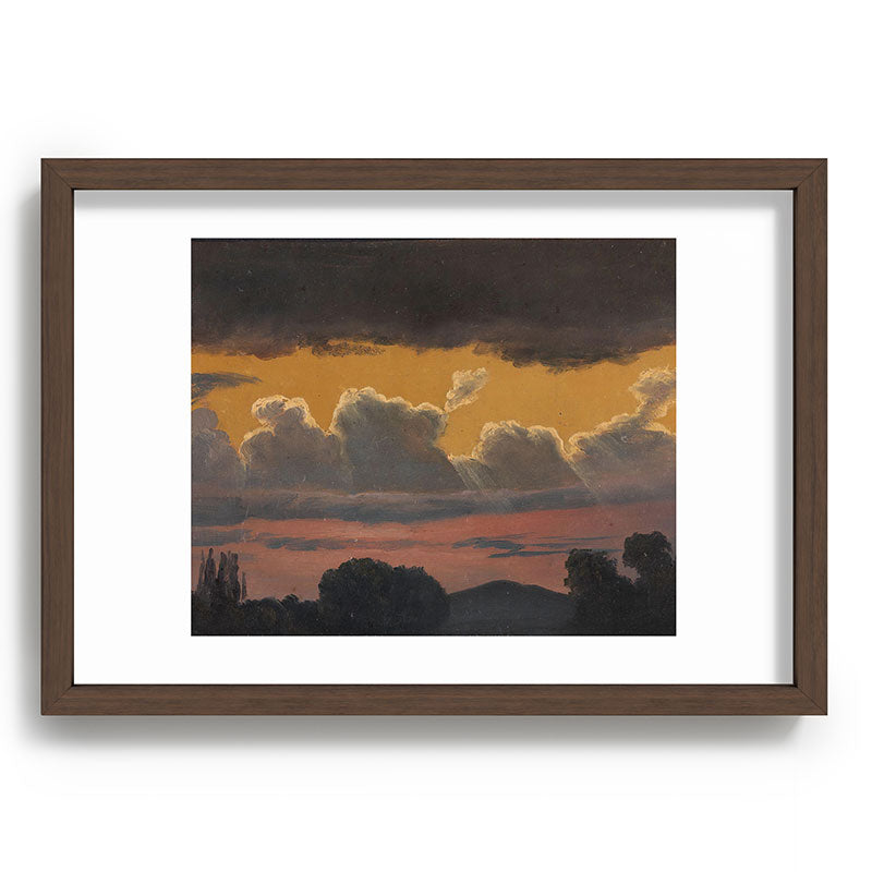 "Cloud Study over Landscape" by Knud Baade, 1838 Framed Art Print