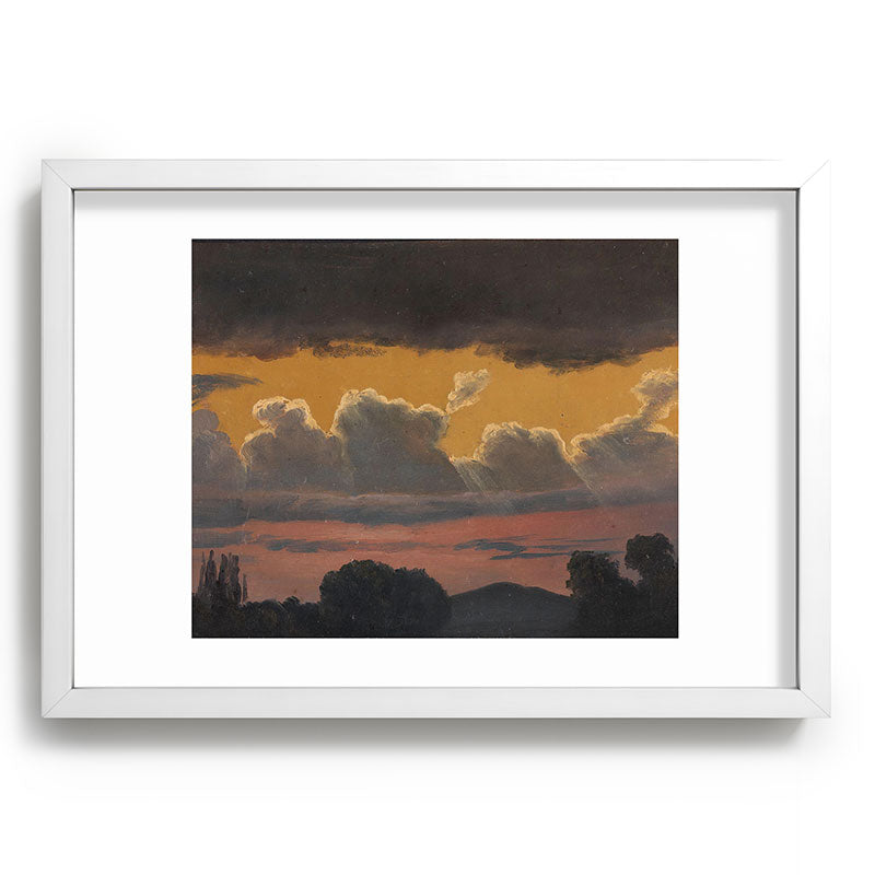 "Cloud Study over Landscape" by Knud Baade, 1838 Framed Art Print