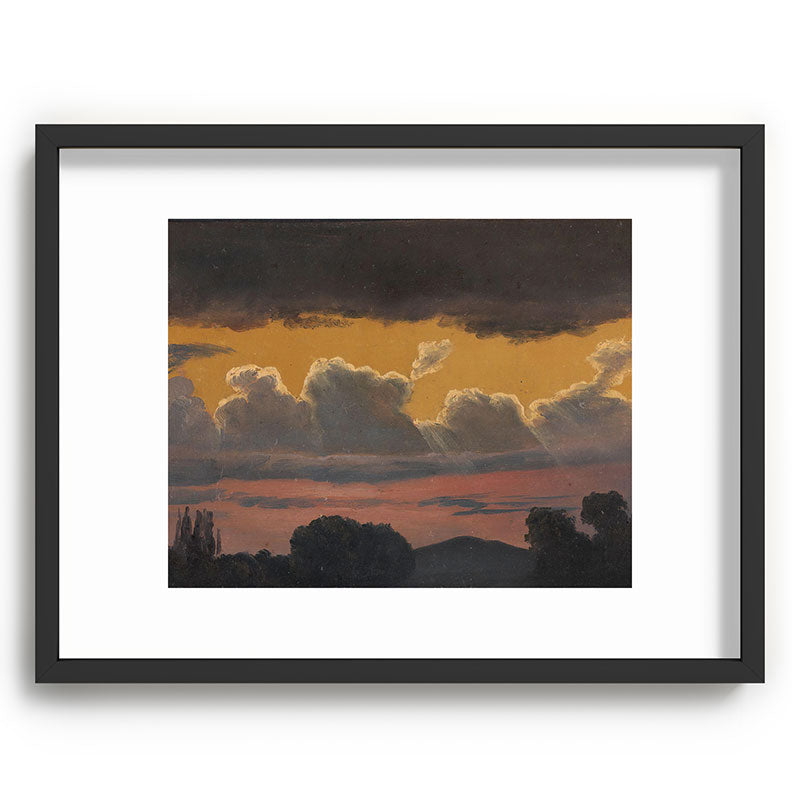 "Cloud Study over Landscape" by Knud Baade, 1838 Framed Art Print