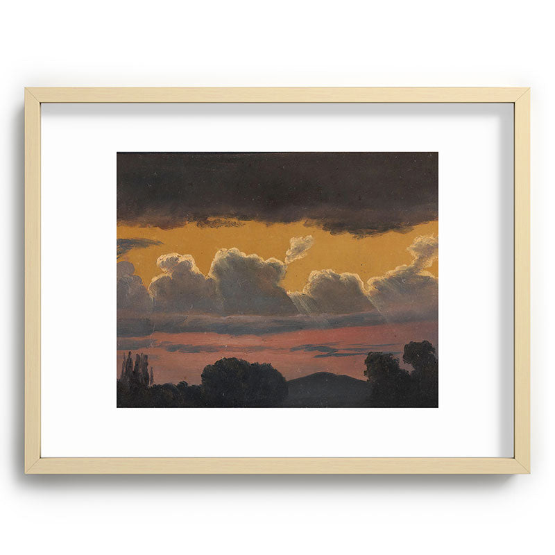 "Cloud Study over Landscape" by Knud Baade, 1838 Framed Art Print