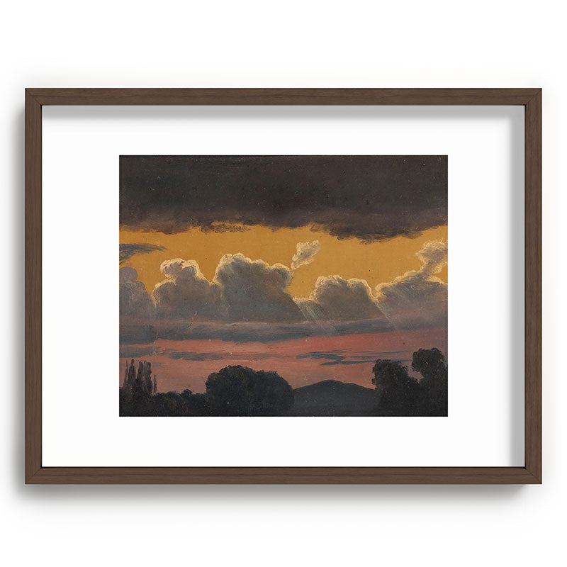 "Cloud Study over Landscape" by Knud Baade, 1838 Framed Art Print