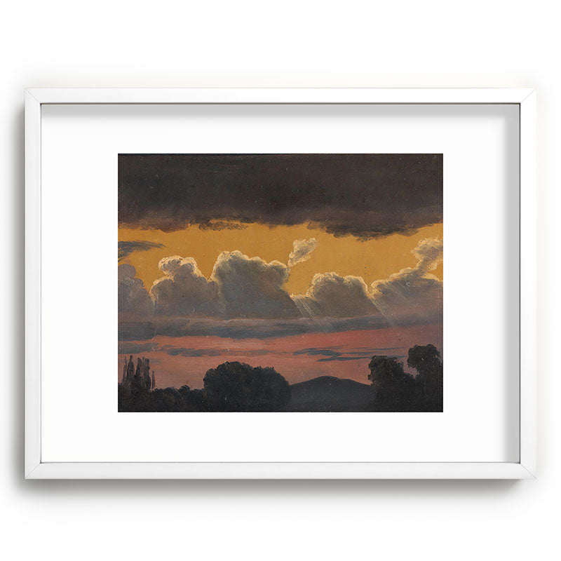 "Cloud Study over Landscape" by Knud Baade, 1838 Framed Art Print