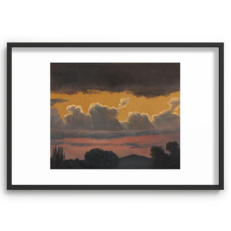 "Cloud Study over Landscape" by Knud Baade, 1838 Framed Art Print