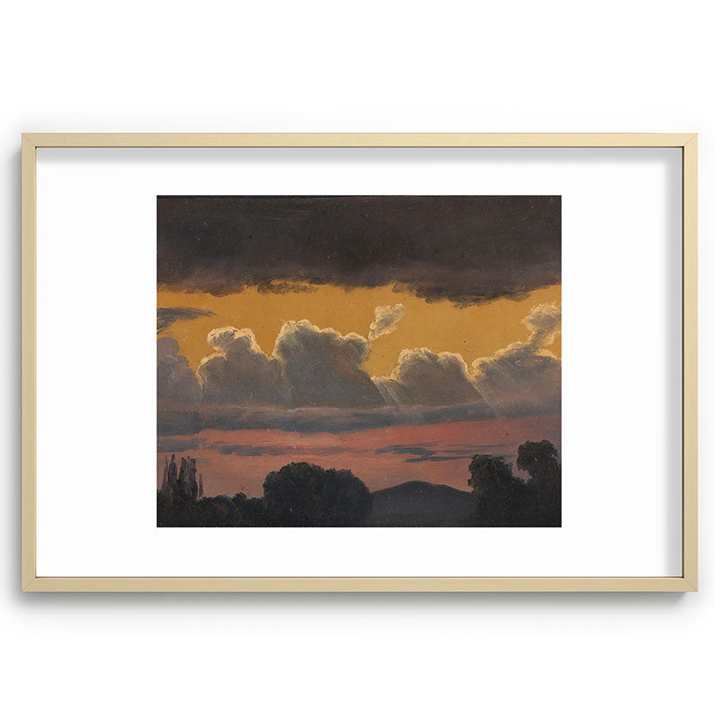 "Cloud Study over Landscape" by Knud Baade, 1838 Framed Art Print