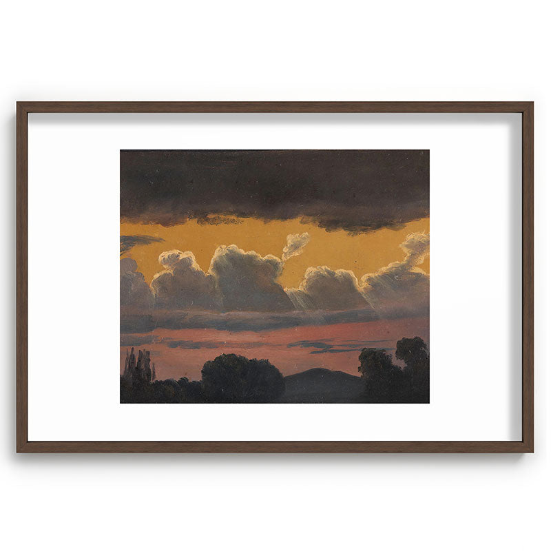 "Cloud Study over Landscape" by Knud Baade, 1838 Framed Art Print