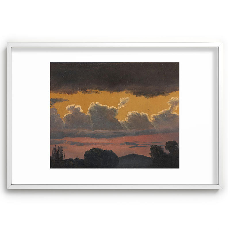 "Cloud Study over Landscape" by Knud Baade, 1838 Framed Art Print