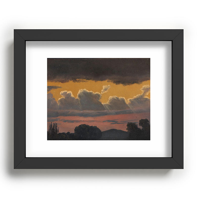 "Cloud Study over Landscape" by Knud Baade, 1838 Framed Art Print