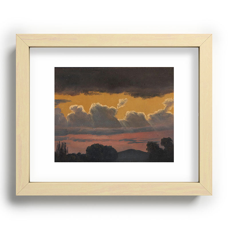 "Cloud Study over Landscape" by Knud Baade, 1838 Framed Art Print