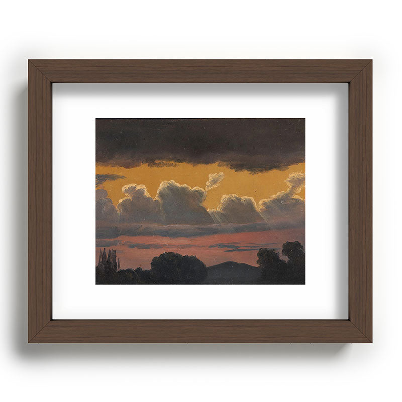 "Cloud Study over Landscape" by Knud Baade, 1838 Framed Art Print