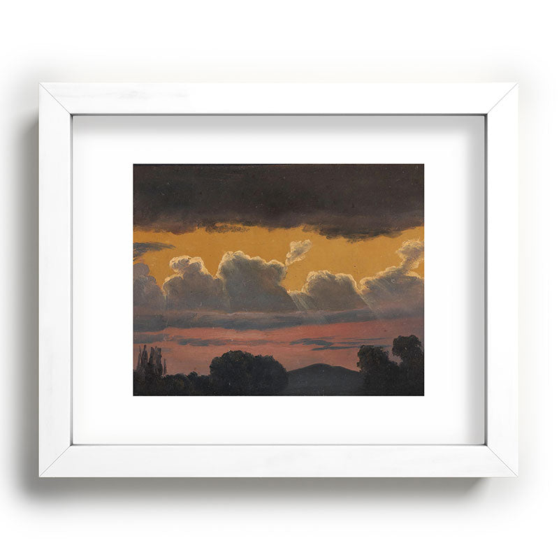 "Cloud Study over Landscape" by Knud Baade, 1838 Framed Art Print