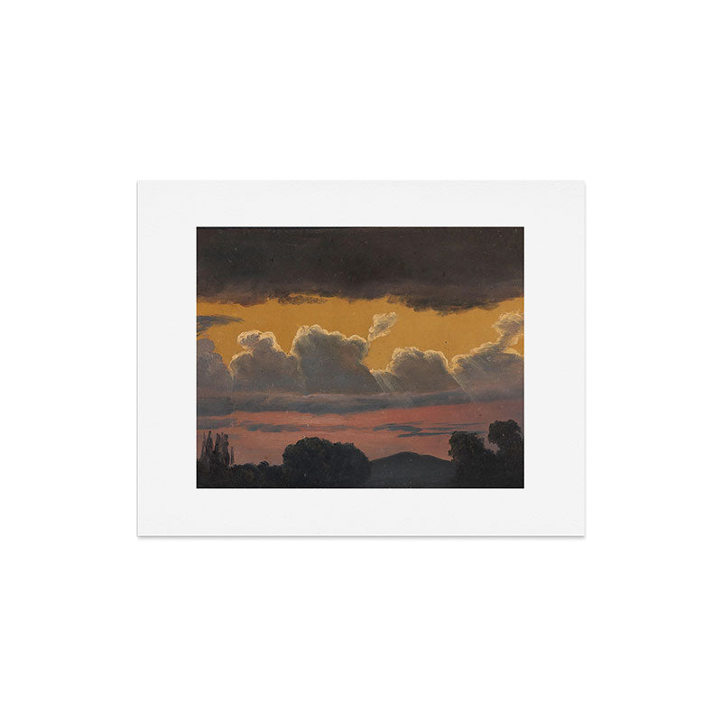 "Cloud Study over Landscape" by Knud Baade, 1838 Art Print