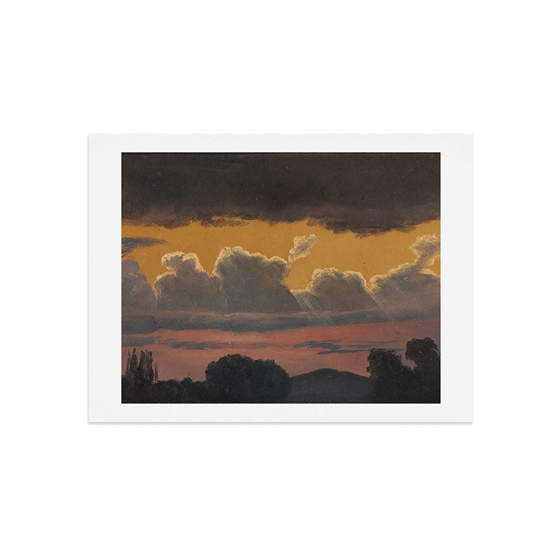 "Cloud Study over Landscape" by Knud Baade, 1838 Art Print