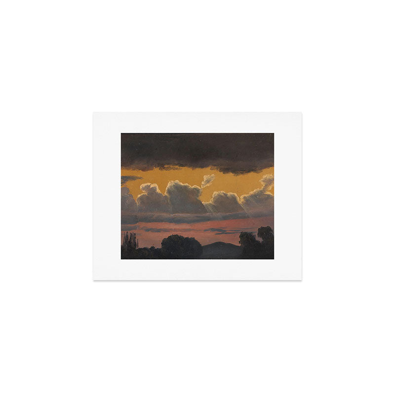 "Cloud Study over Landscape" by Knud Baade, 1838 Art Print