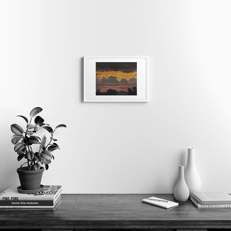 "Cloud Study over Landscape" by Knud Baade, 1838 Framed Art Print