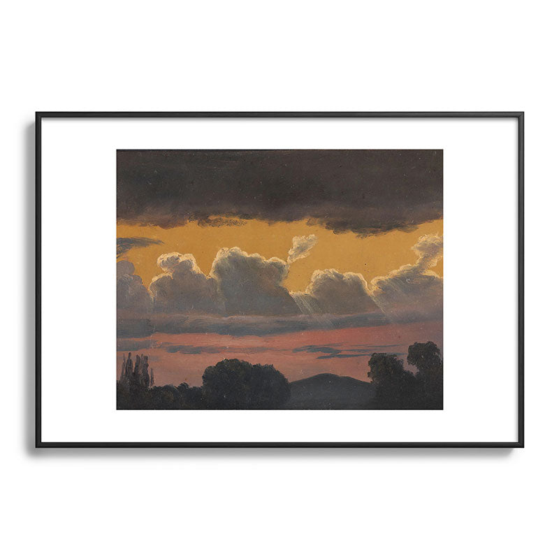 "Cloud Study over Landscape" by Knud Baade, 1838 Framed Art Print