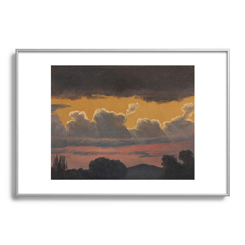 "Cloud Study over Landscape" by Knud Baade, 1838 Framed Art Print