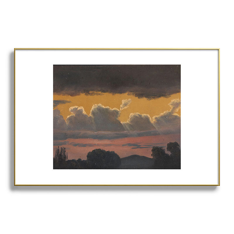 "Cloud Study over Landscape" by Knud Baade, 1838 Framed Art Print