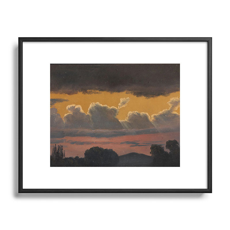 "Cloud Study over Landscape" by Knud Baade, 1838 Framed Art Print