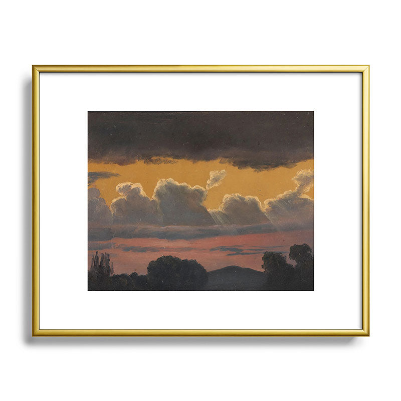 "Cloud Study over Landscape" by Knud Baade, 1838 Framed Art Print