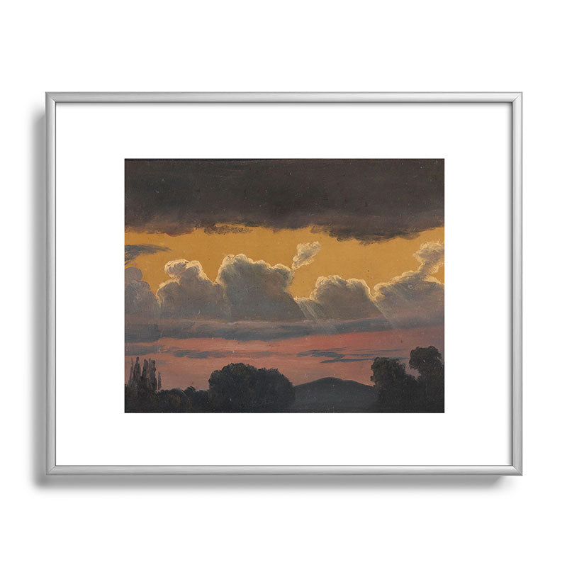 "Cloud Study over Landscape" by Knud Baade, 1838 Framed Art Print