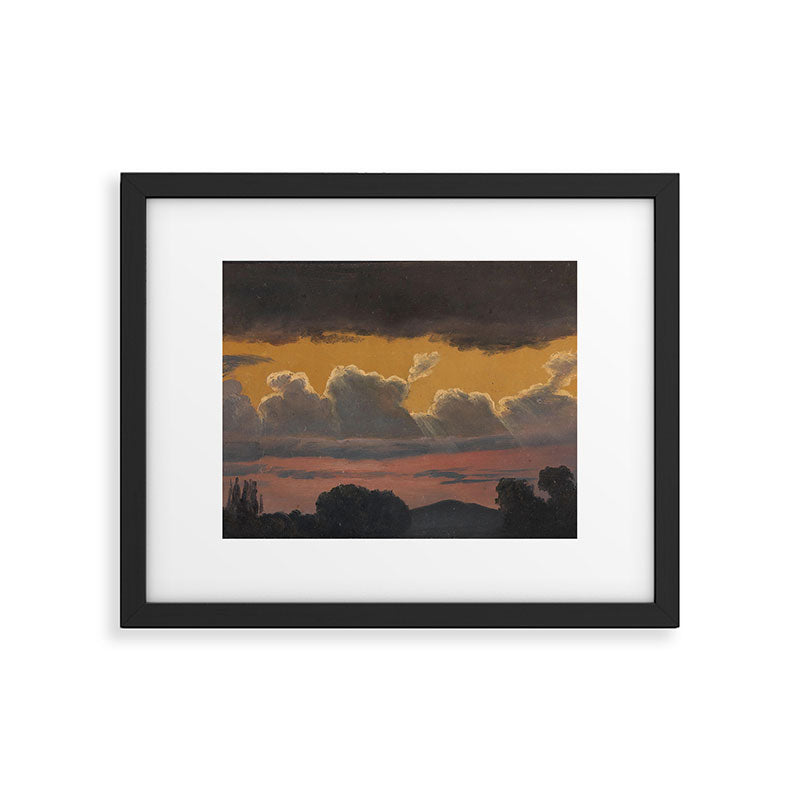 "Cloud Study over Landscape" by Knud Baade, 1838 Framed Art Print