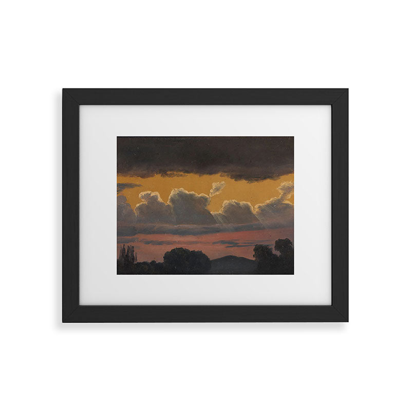 "Cloud Study over Landscape" by Knud Baade, 1838 Framed Art Print