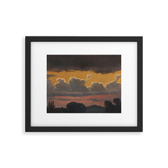 "Cloud Study over Landscape" by Knud Baade, 1838 Framed Art Print