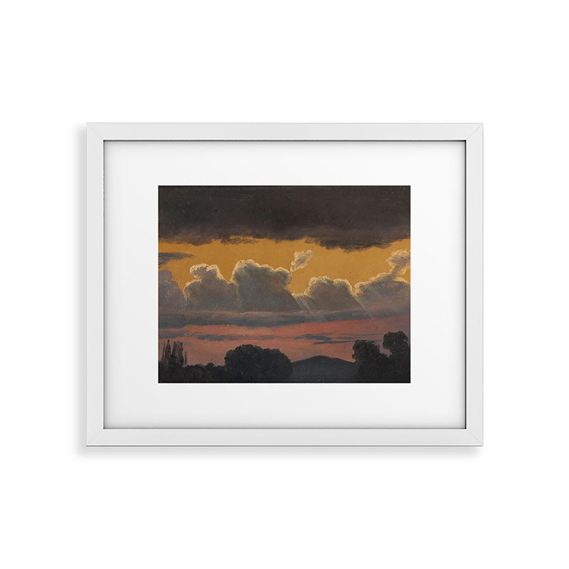 "Cloud Study over Landscape" by Knud Baade, 1838 Framed Art Print