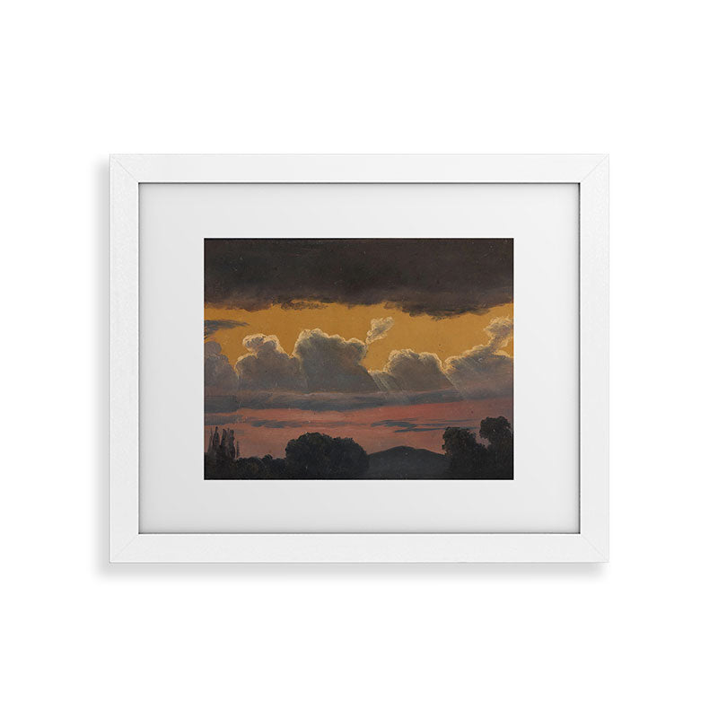 "Cloud Study over Landscape" by Knud Baade, 1838 Framed Art Print