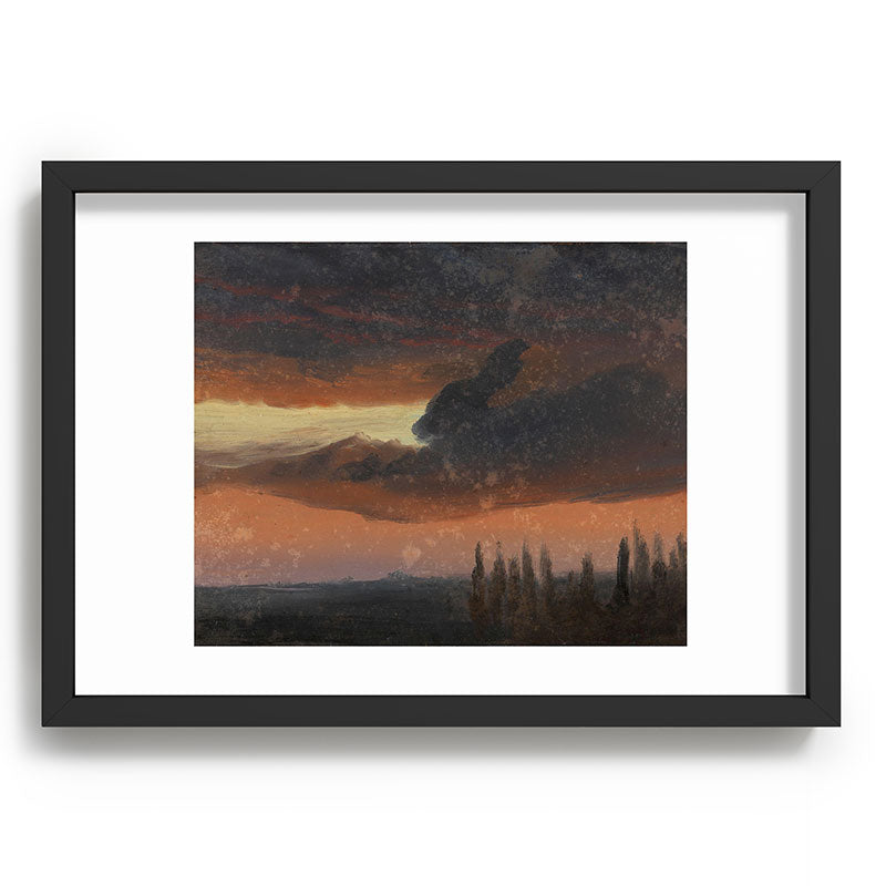 "Cloud Study over Poplars" by Knud Baade, circa 1830s-1840s Framed Art Print