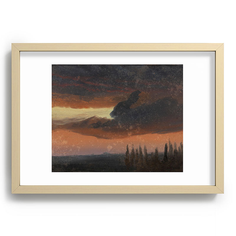 "Cloud Study over Poplars" by Knud Baade, circa 1830s-1840s Framed Art Print