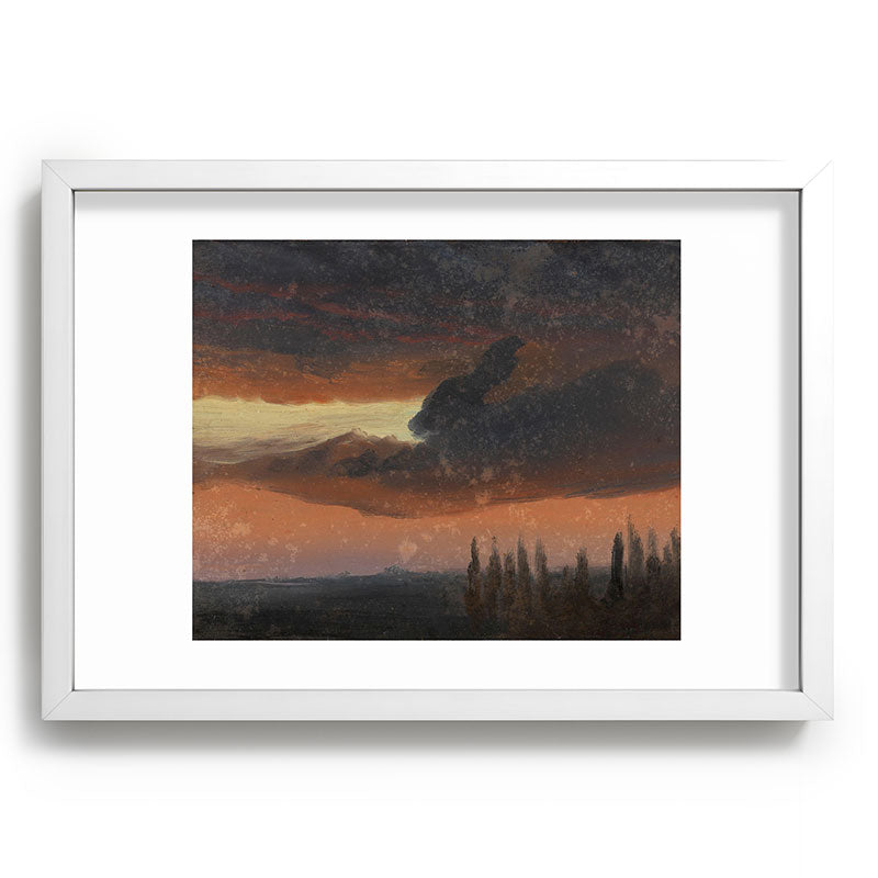 "Cloud Study over Poplars" by Knud Baade, circa 1830s-1840s Framed Art Print