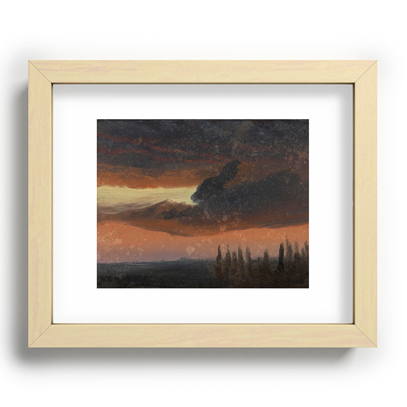 "Cloud Study over Poplars" by Knud Baade, circa 1830s-1840s Framed Art Print