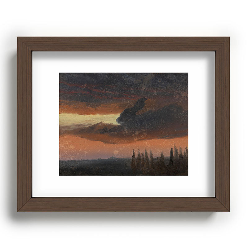 "Cloud Study over Poplars" by Knud Baade, circa 1830s-1840s Framed Art Print