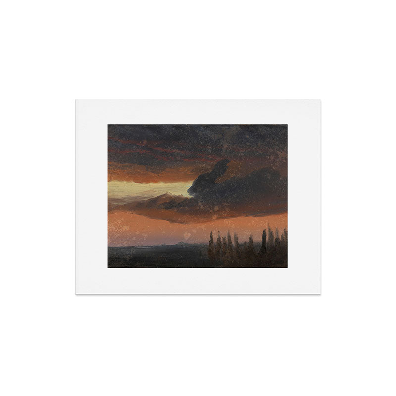"Cloud Study over Poplars" by Knud Baade, circa 1830s-1840s Art Print