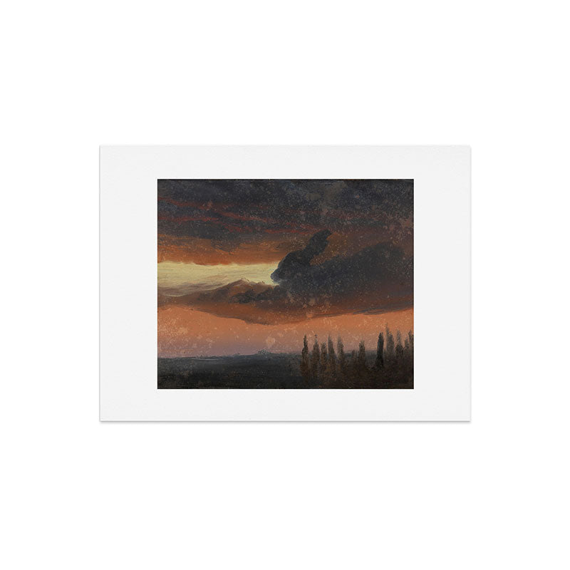 "Cloud Study over Poplars" by Knud Baade, circa 1830s-1840s Art Print