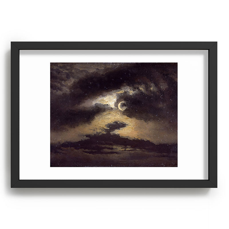 "Clouds in Moonlight" by Knud Baade, 1843 Framed Art Print