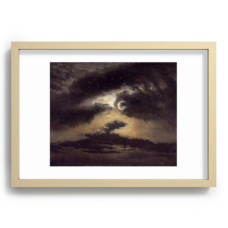 "Clouds in Moonlight" by Knud Baade, 1843 Framed Art Print