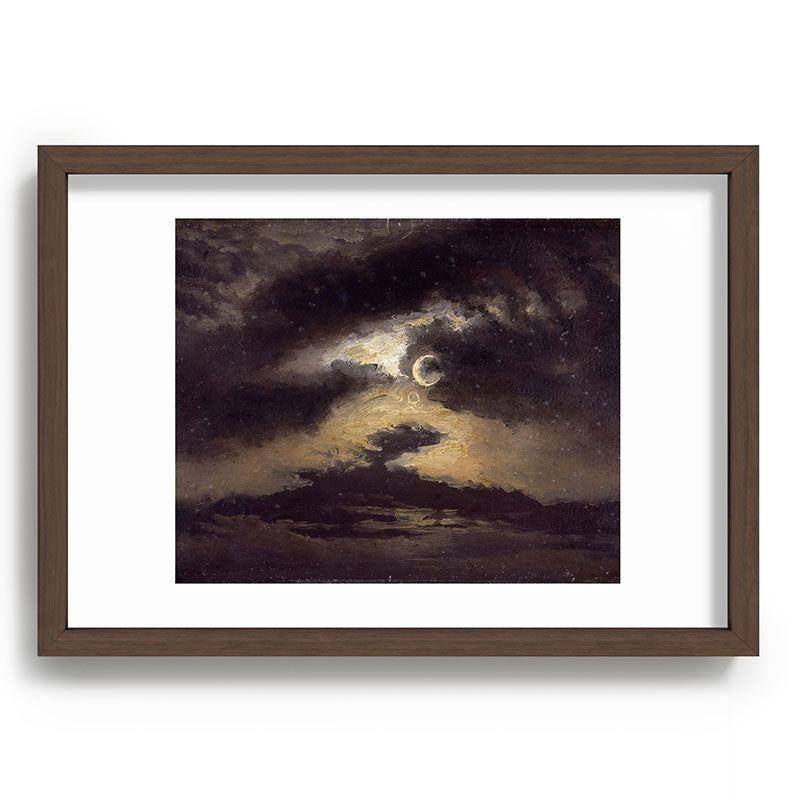 "Clouds in Moonlight" by Knud Baade, 1843 Framed Art Print