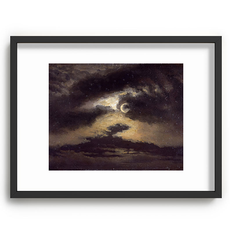 "Clouds in Moonlight" by Knud Baade, 1843 Framed Art Print