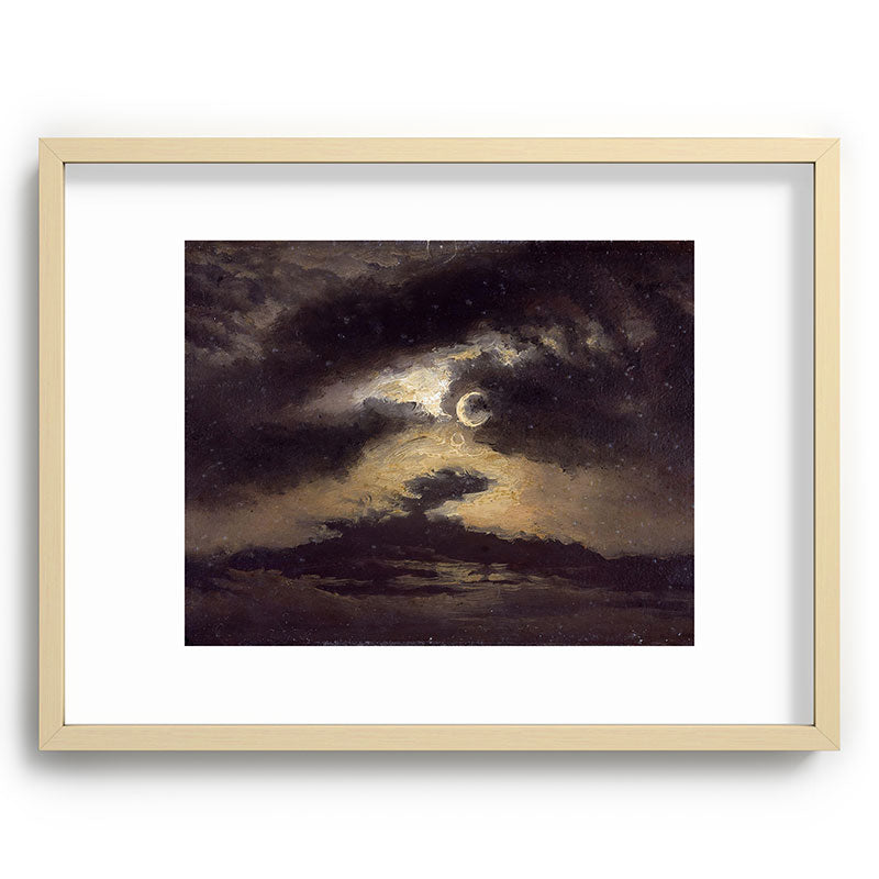 "Clouds in Moonlight" by Knud Baade, 1843 Framed Art Print