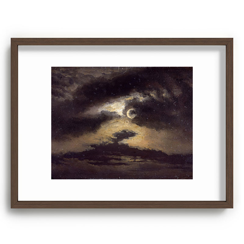 "Clouds in Moonlight" by Knud Baade, 1843 Framed Art Print