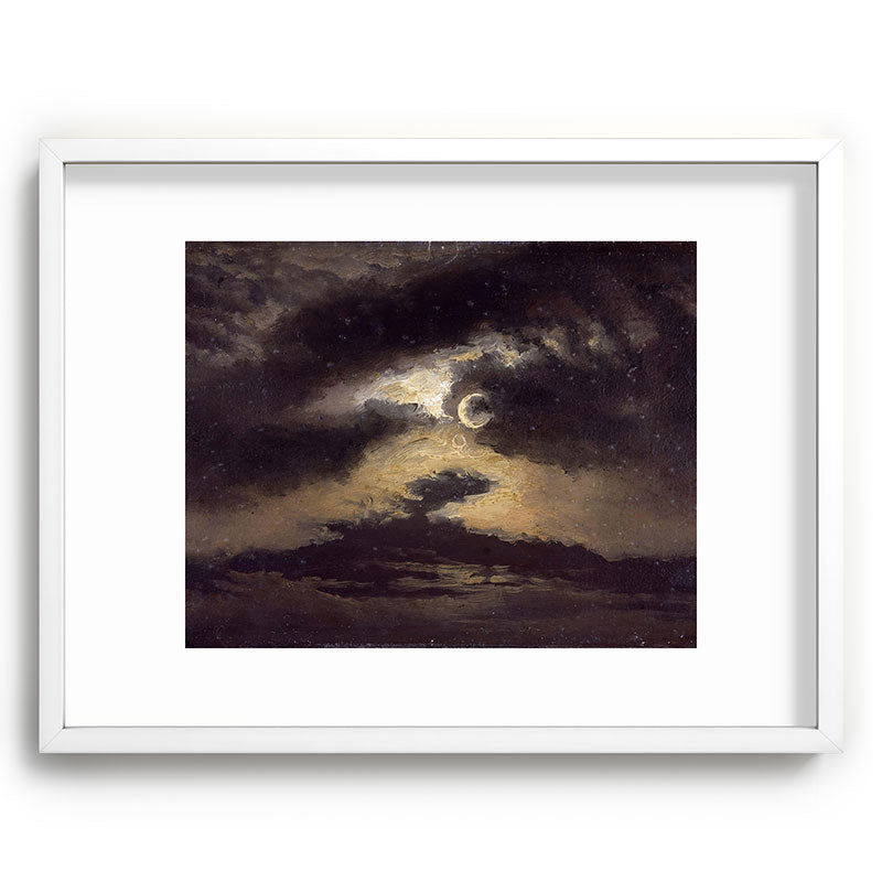 "Clouds in Moonlight" by Knud Baade, 1843 Framed Art Print