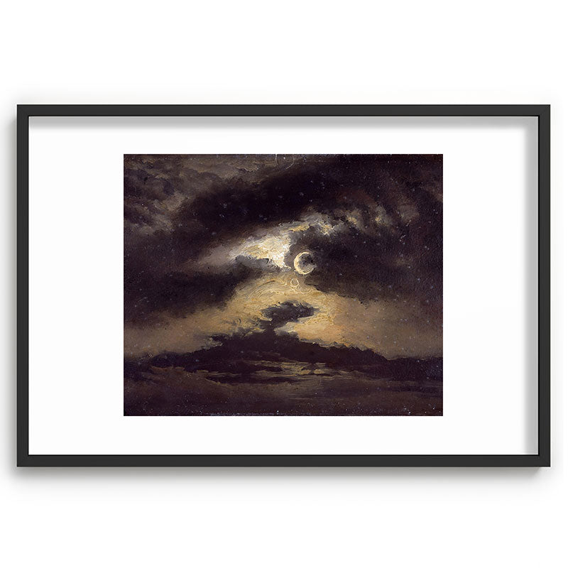 "Clouds in Moonlight" by Knud Baade, 1843 Framed Art Print