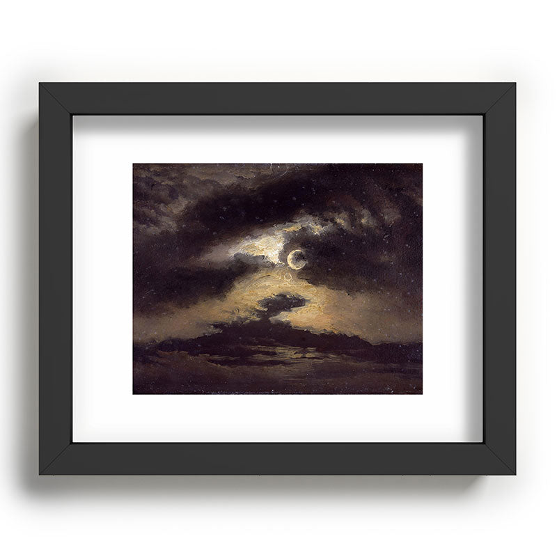 "Clouds in Moonlight" by Knud Baade, 1843 Framed Art Print