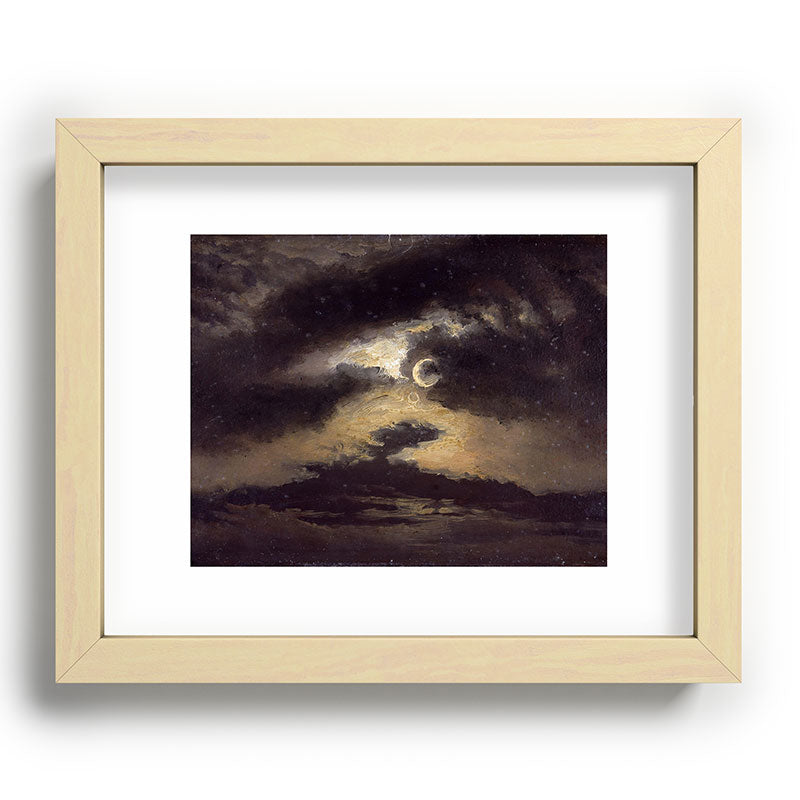 "Clouds in Moonlight" by Knud Baade, 1843 Framed Art Print
