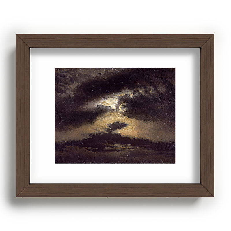 "Clouds in Moonlight" by Knud Baade, 1843 Framed Art Print