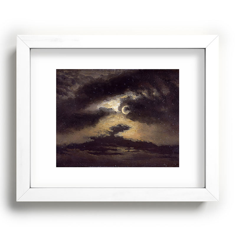 "Clouds in Moonlight" by Knud Baade, 1843 Framed Art Print