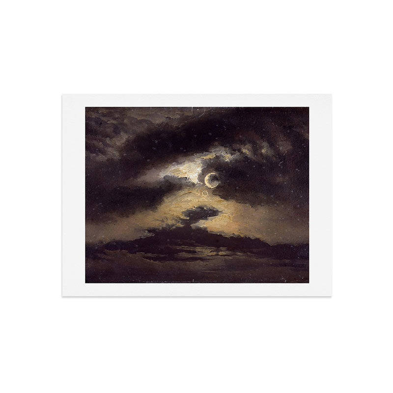 "Clouds in Moonlight" by Knud Baade, 1843 Art Print